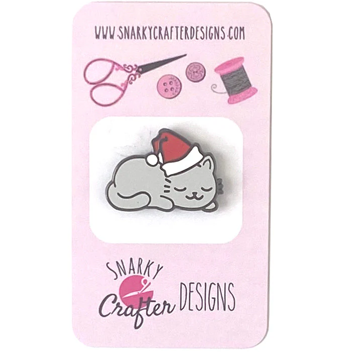Sleepy Christmas Kitty Needleminder