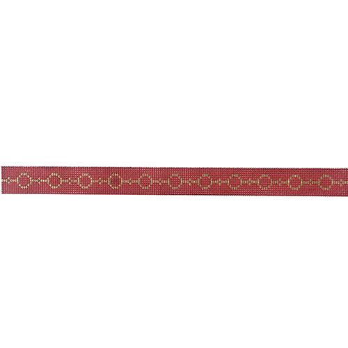 Slim Cuff - Gold Circles on Red