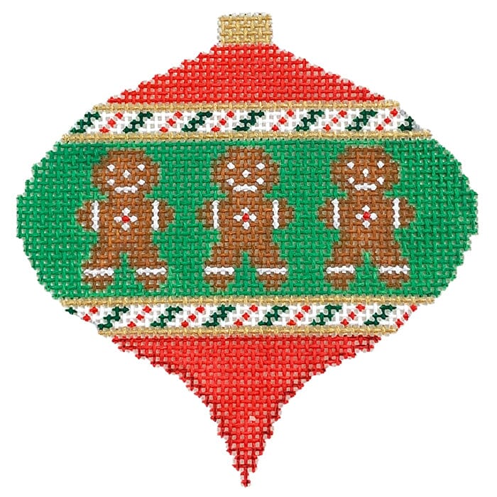 Small Gingerbread on Green & Red Bauble