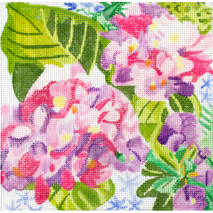 Small Hydrangea and Blossoms 8" Square