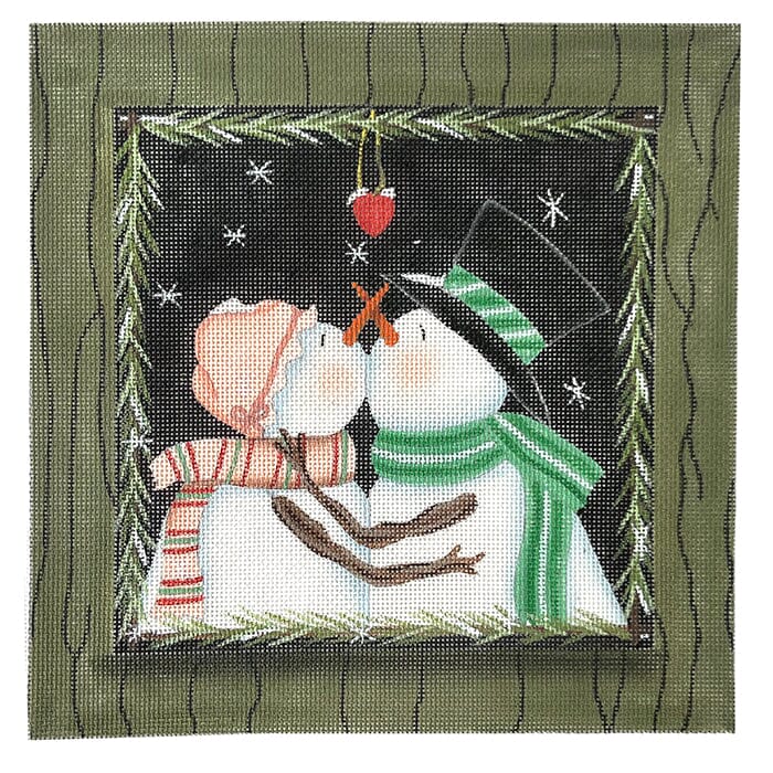 Snow Couple Kissing