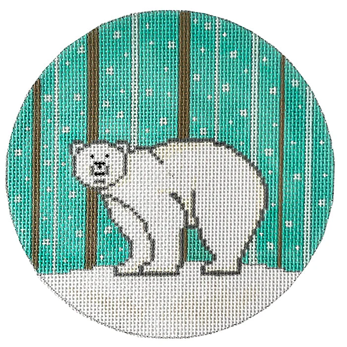 Snow Polar Bear Round