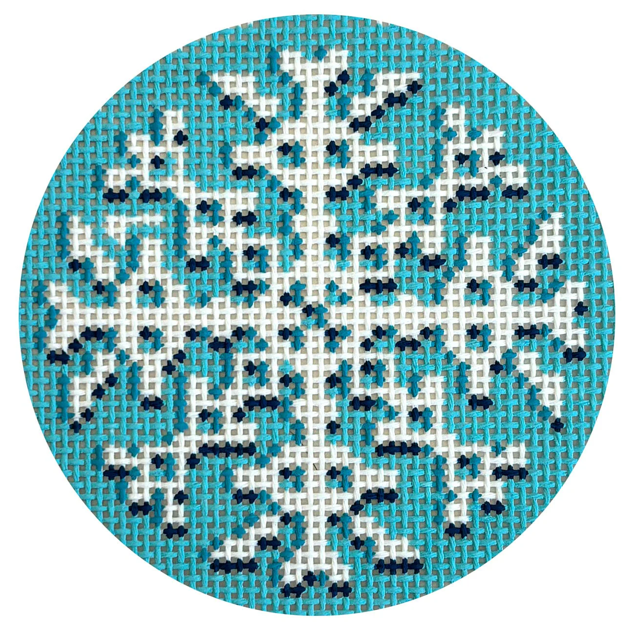 Snowflake Blue & White Round
