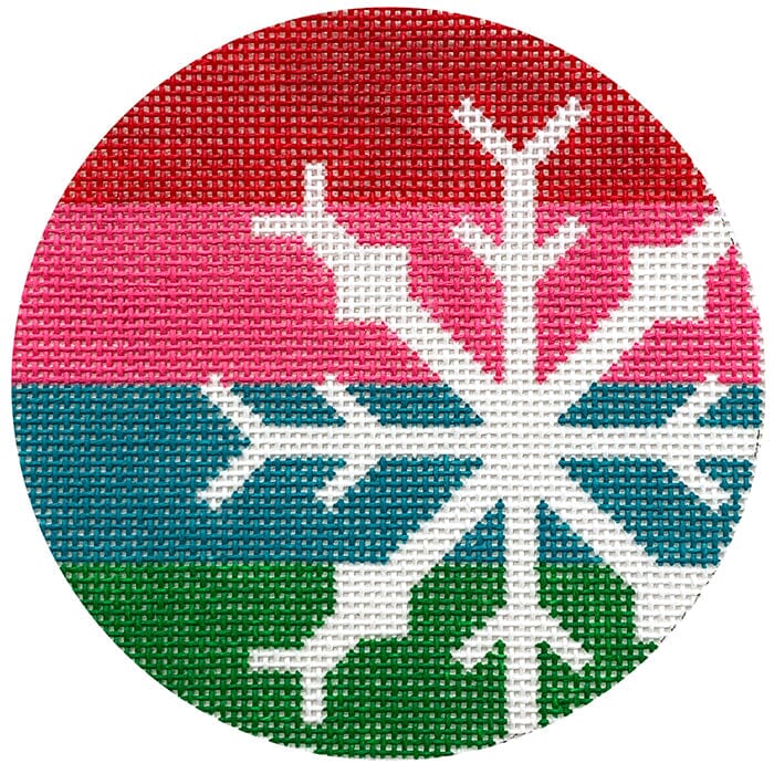 Snowflake on Stripes Round on 18