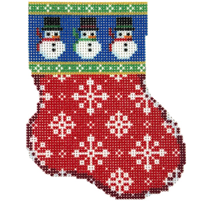 Snowman/Flake Mini Sock with Stitch Guide