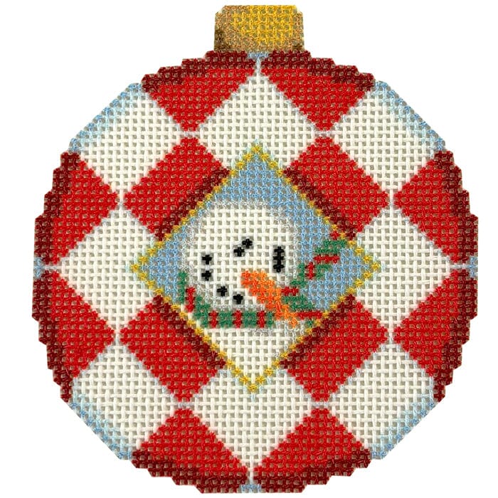 Snowman/Harlequin Ball Ornament