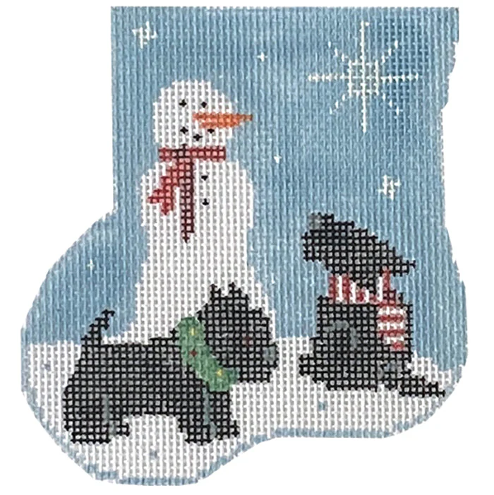 Snowman Scottie Mini Sock with Scottie Insert