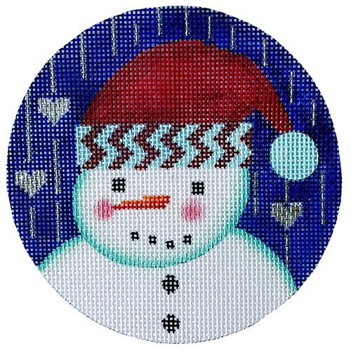 Snowman With a Heart - Red/Aqua Hat
