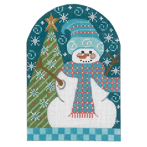 Snowman with Blue Scarf Stand Up