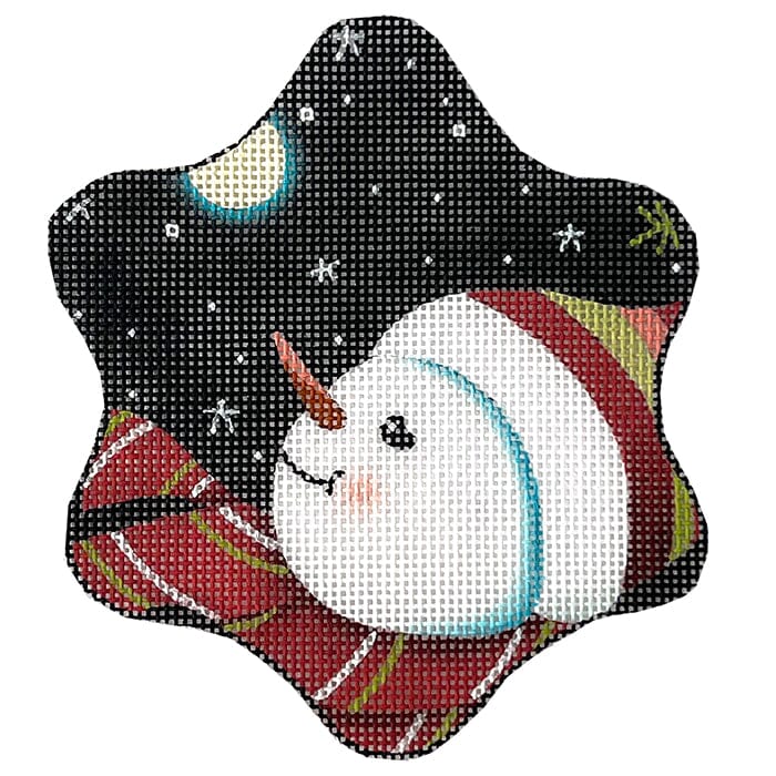 Snowman with Scarf Starry Night