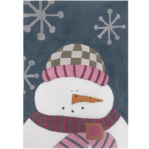 Snowman with Striped Scarf