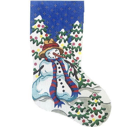 Snowman with Striped Scarf Stocking