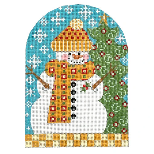 Snowman with Yellow Scarf Stand Up