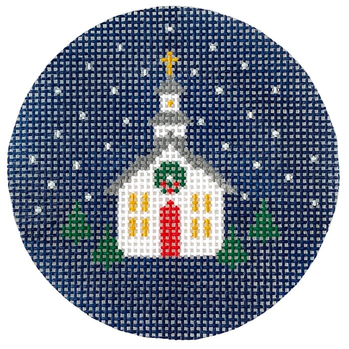 Snowy Church Round