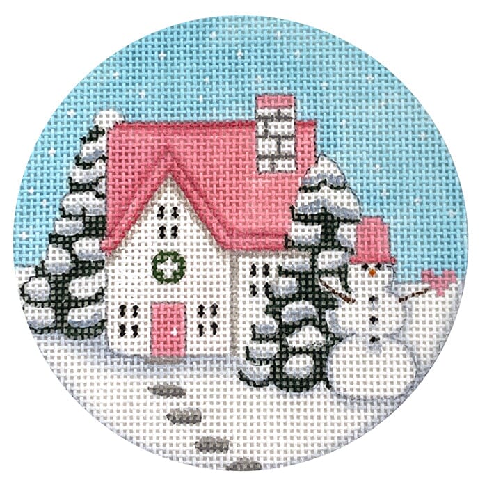 Snowy House Ornament