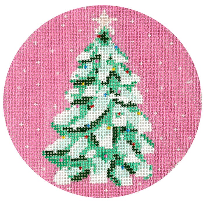 Snowy Tree Pink Ornament