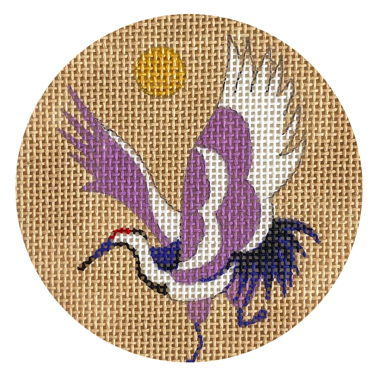 Soaring Crane Round Pendant