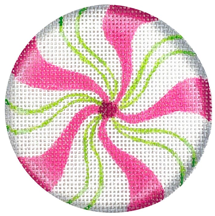 Sparkly Pink & Lime Peppermint Ornament