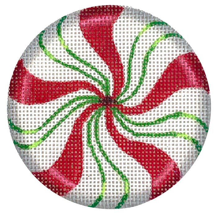 Sparkly Red & Green Peppermint Ornament