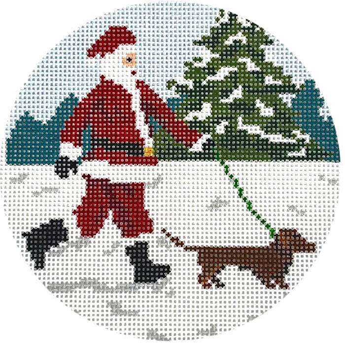 Sporty Santa - Dog Walker, Dachshund