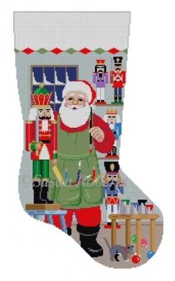 Santa Painting Nutcrackers Stocking