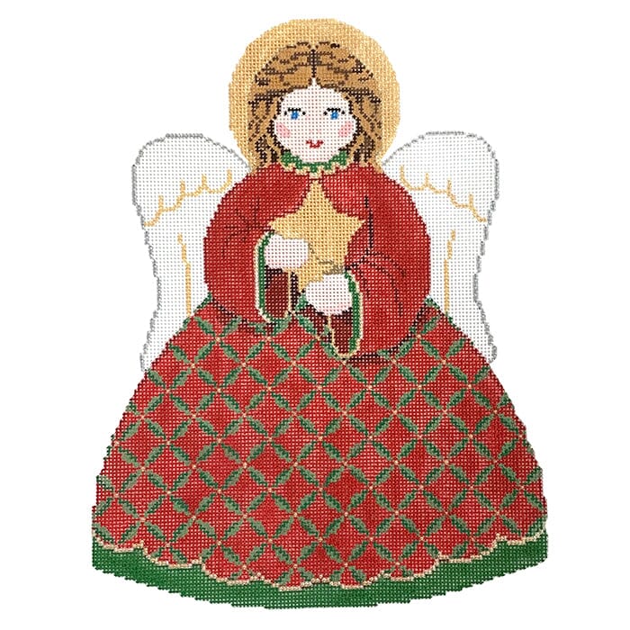 Red Star Angel Tree Topper Front
