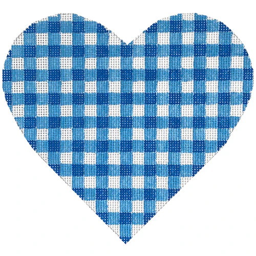 Gingham Heart - Large Blue