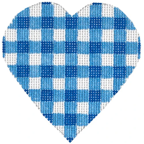 Gingham Heart - Small Blue