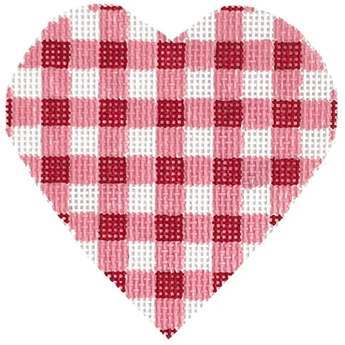 Gingham Heart - Small Red