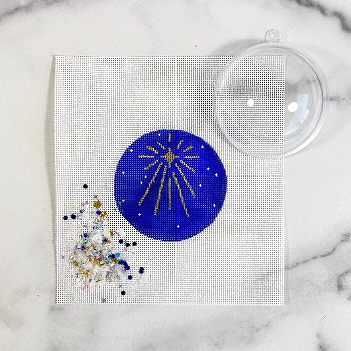 Star of Bethlehem Ornament with Clear Dome & Confetti