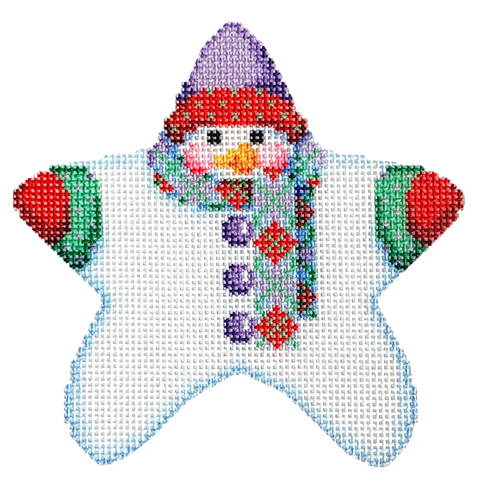 Star Shaped Snowman Argyle Scarf with Stitch Guide - Image 2