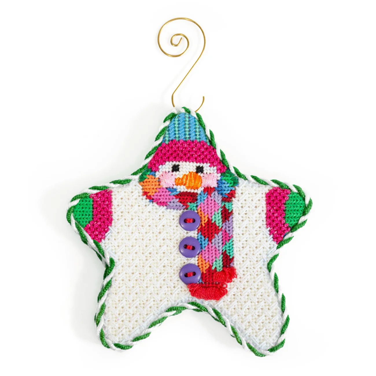 Star Shaped Snowman Harlequin Scarf with Stitch Guide