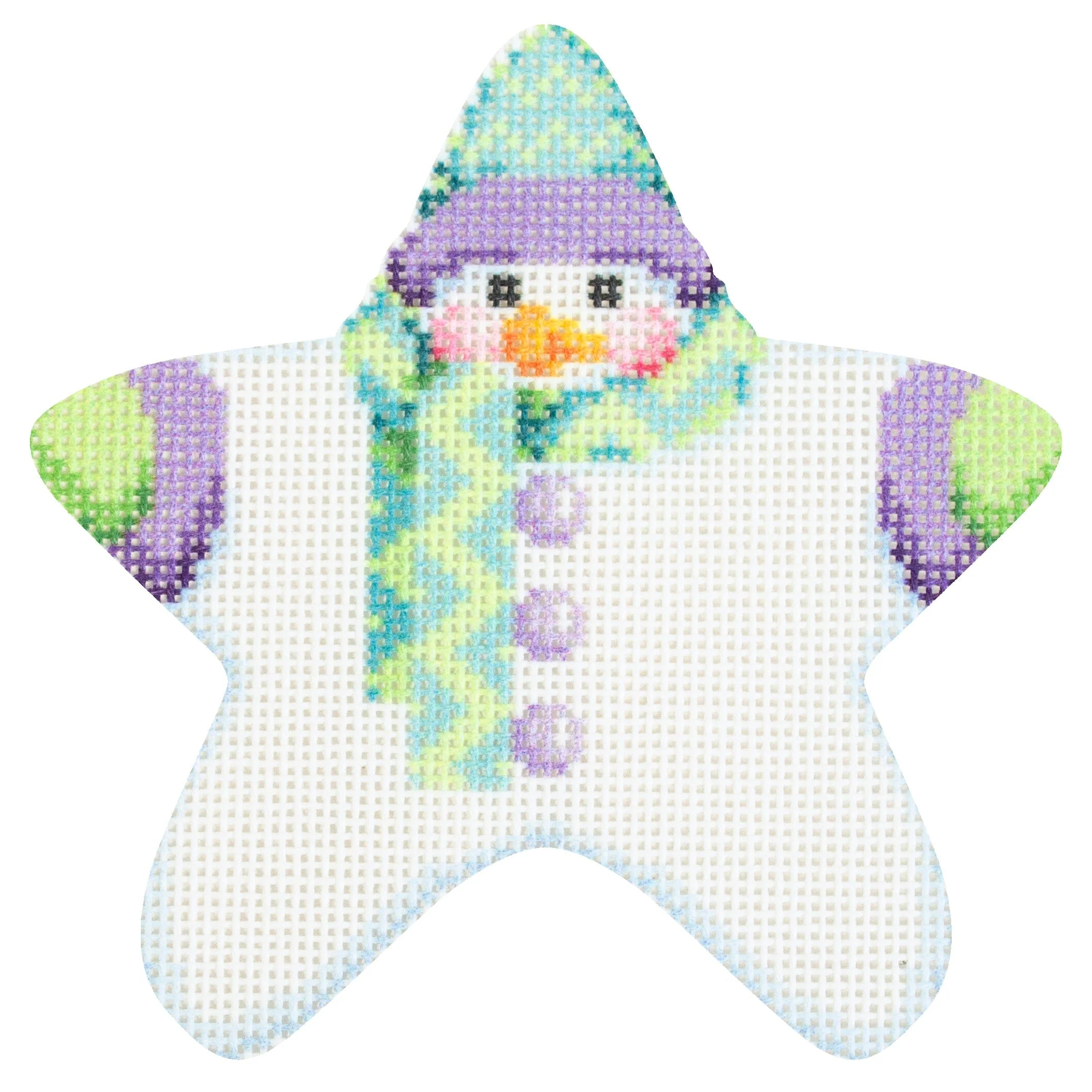 Star Shaped Snowman Lime & Turquoise Chevron Scarf - Image 2