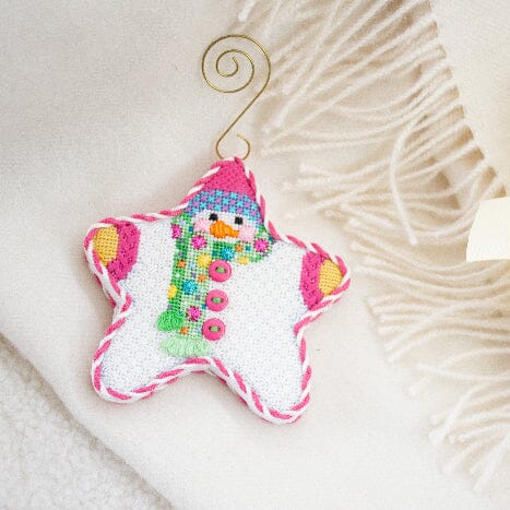 Star Shaped Snowman Multi Dot Scarf with Stitch Guide - Image 2