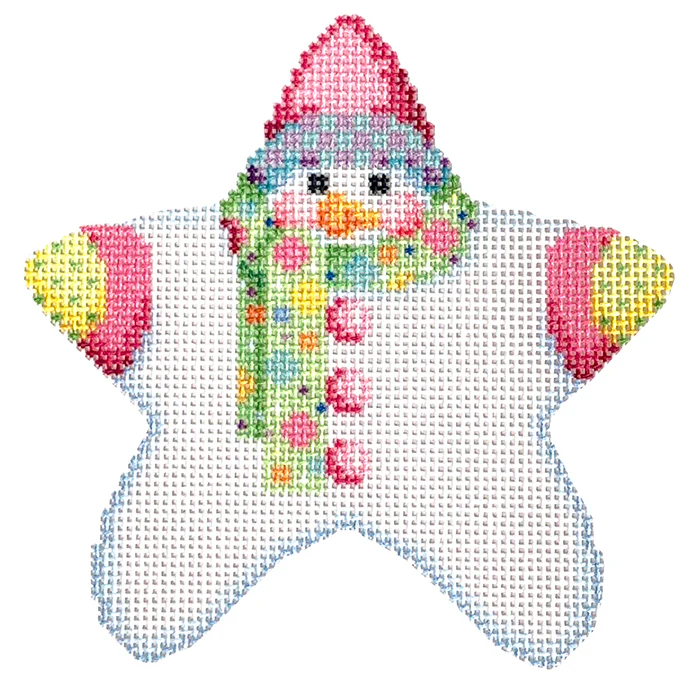 Star Shaped Snowman Multi Dot Scarf with Stitch Guide - Image 3