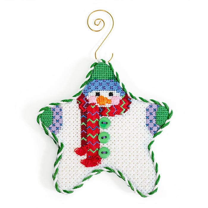 Star Shaped Snowman Red Chevron Scarf with Stitch Guide
