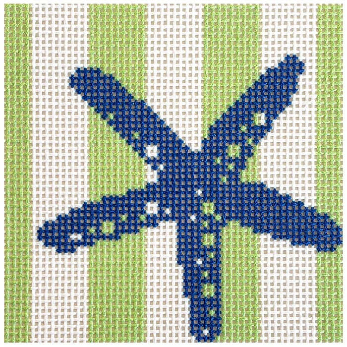 Starfish Stencil on Lime Coaster