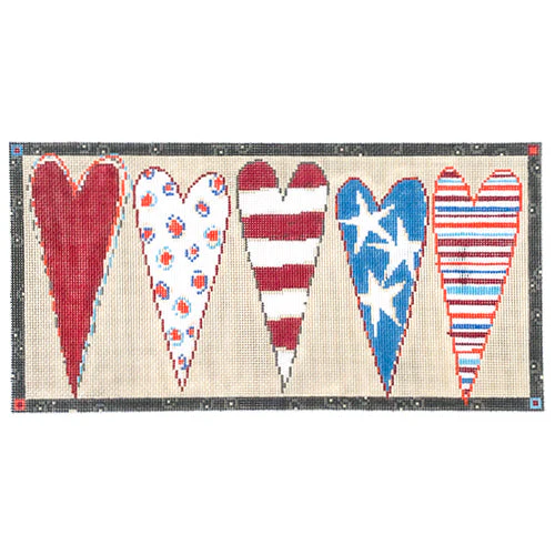 Stars and Stripes Heart Bolster on 18
