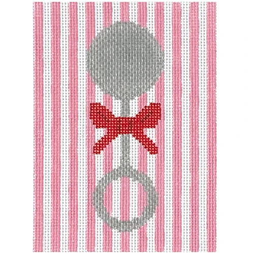 Sterling Baby Rattle on Pink