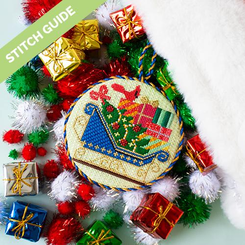 Stitch Guide - Blue Sleigh Ornament