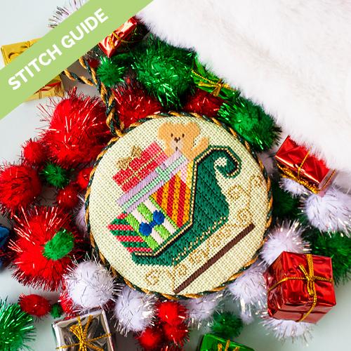 Stitch Guide - Green Sleigh Ornament