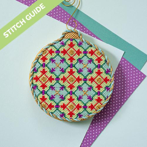 Stitch Guide - Mint/Red Florentine Bauble