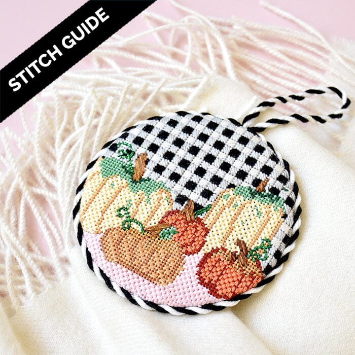 Stitch Guide - Pumpkins & Gingham Ornament