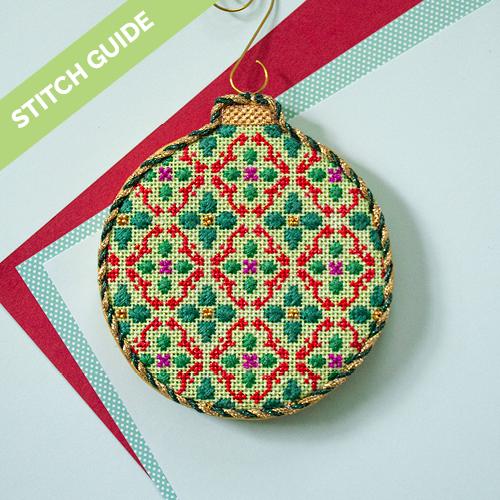 Stitch Guide - Red/Green Florentine Bauble