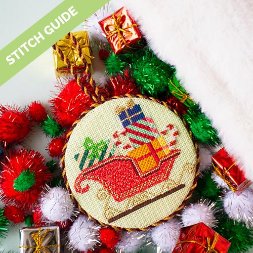 Stitch Guide - Red Sleigh Ornament