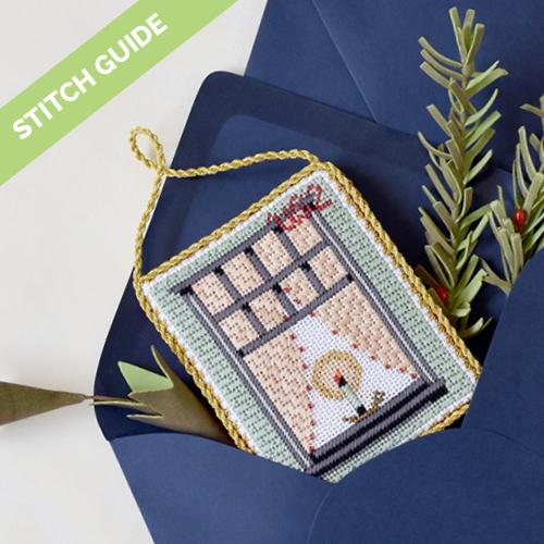 Stitch Guide - Vintage Stamp Collection - Window with Candle