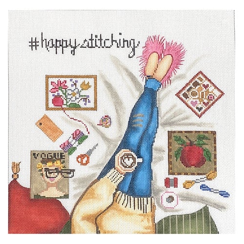 Stitching Girl - Jeans & Fuzzy Slippers