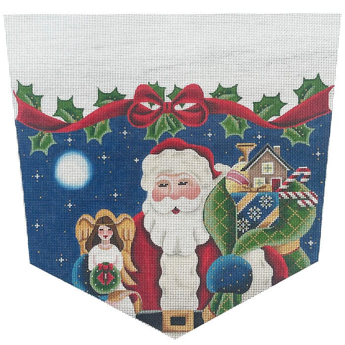 Stocking Cuff: Angel Topper Santa on 18