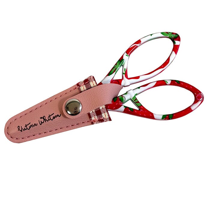 4" Strawberry Scissors with Pink Gingham Sheath