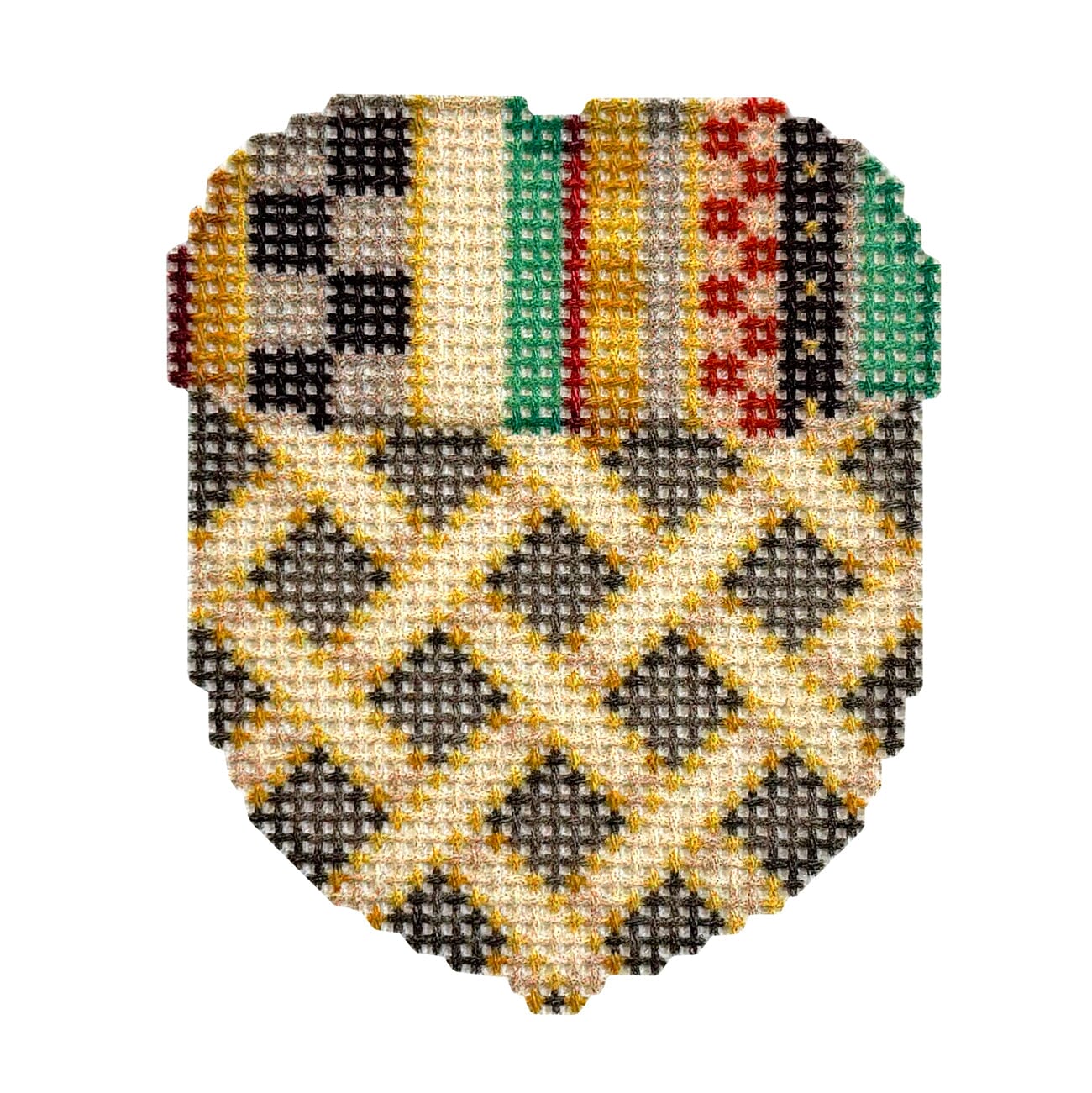 Stripe Cap/Tan Woven Acorn